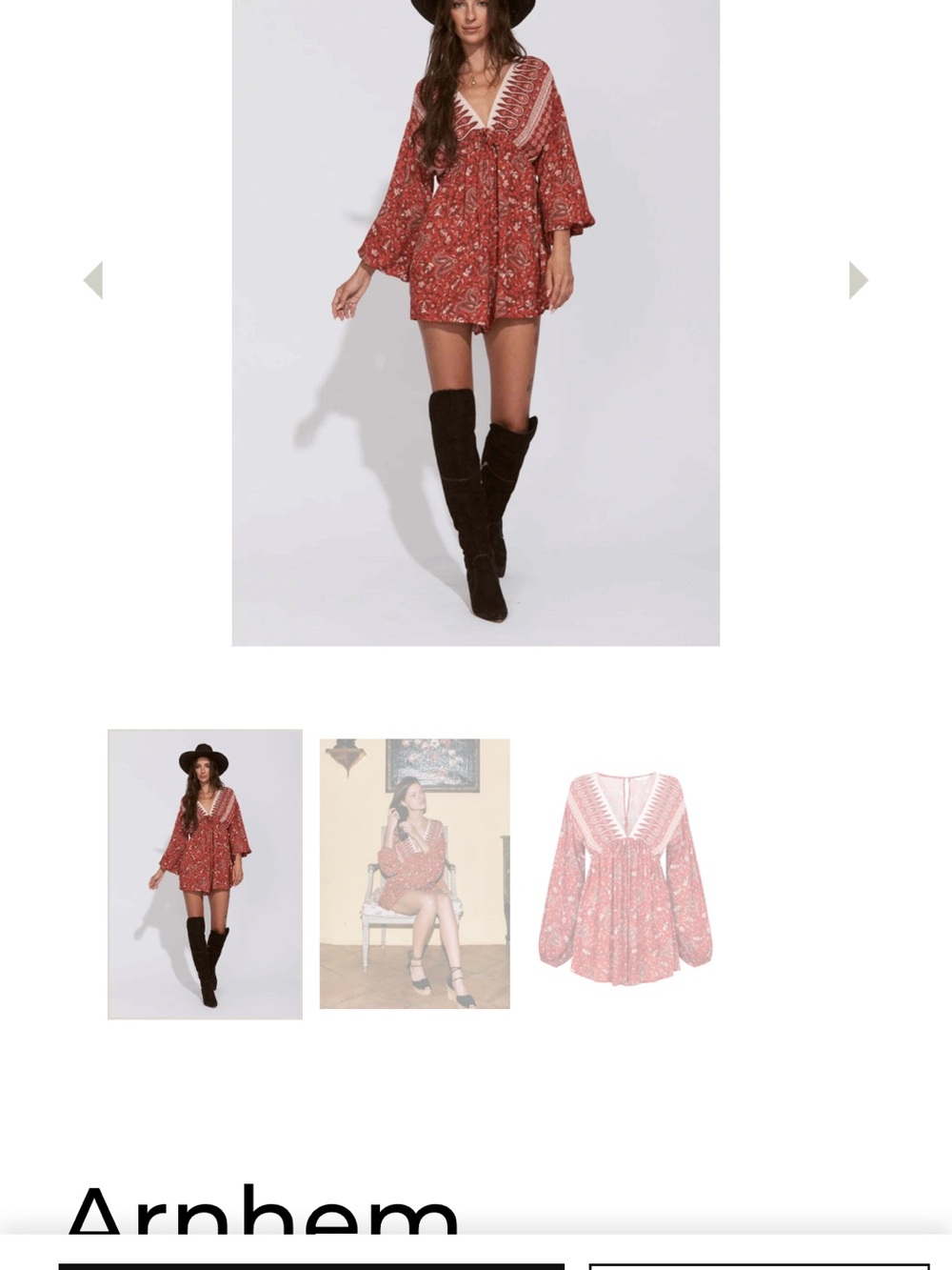Arnhem Red Floral Vneck Romper